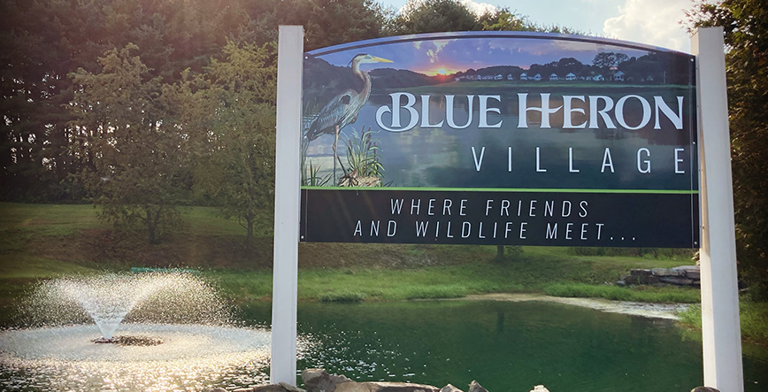 Blue Heron Village sign