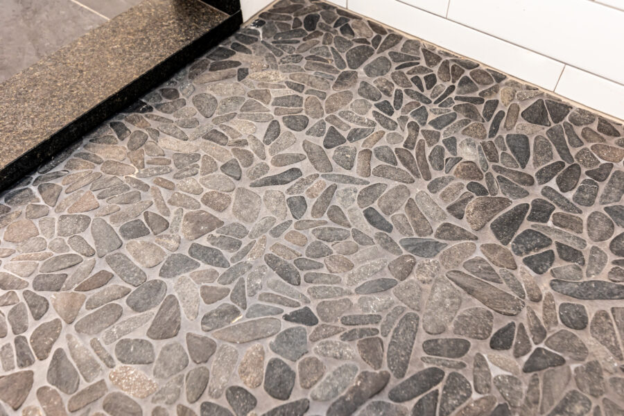 A close-up of a stone floor